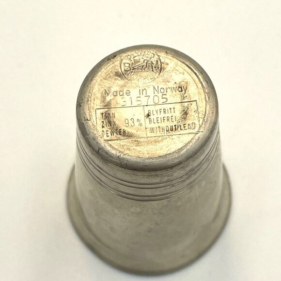 Vintage Brodrene Mylius Pewter Shot Glass Jigger Made in Norway 1 oz Barware - Picture 4 of 4